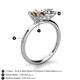 4 - Tanya Oval Shape Smoky Quartz & Cushion Shape GIA Certified Diamond 2 Stone Duo Ring 