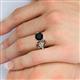 5 - Tanya Oval Shape Smoky Quartz & Cushion Shape Black Onyx 2 Stone Duo Ring 