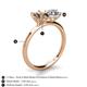 4 - Tanya Oval Shape Smoky Quartz & Cushion Shape IGI Certified Lab Grown Diamond 2 Stone Duo Ring 