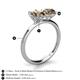 4 - Tanya Oval & Cushion Shape Smoky Quartz 2 Stone Duo Ring 