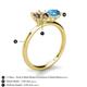 4 - Tanya Oval Shape Smoky Quartz & Cushion Shape Blue Topaz 2 Stone Duo Ring 