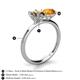 4 - Tanya Oval Shape Smoky Quartz & Cushion Shape Citrine 2 Stone Duo Ring 