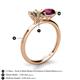 4 - Tanya Oval Shape Smoky Quartz & Cushion Shape Rhodolite Garnet 2 Stone Duo Ring 