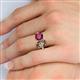 5 - Tanya Oval Shape Smoky Quartz & Cushion Shape Rhodolite Garnet 2 Stone Duo Ring 