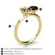 4 - Tanya Oval Shape Smoky Quartz & Cushion Shape Black Onyx 2 Stone Duo Ring 