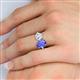 5 - Tanya Oval Shape Tanzanite & Cushion Shape GIA Certified Diamond 2 Stone Duo Ring 