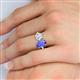 5 - Tanya Oval Shape Tanzanite & Cushion Shape GIA Certified Diamond 2 Stone Duo Ring 