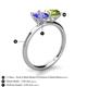 4 - Tanya Oval Shape Tanzanite & Cushion Shape Peridot 2 Stone Duo Ring 