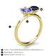 4 - Tanya Oval Shape Tanzanite & Cushion Shape Blue Sapphire 2 Stone Duo Ring 