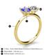 4 - Tanya Oval Shape Tanzanite & Cushion Shape GIA Certified Diamond 2 Stone Duo Ring 