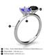 4 - Tanya Oval Shape Tanzanite & Cushion Shape Black Onyx 2 Stone Duo Ring 