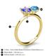 4 - Tanya Oval Shape Tanzanite & Cushion Shape Blue Topaz 2 Stone Duo Ring 