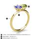 4 - Tanya Oval Shape Tanzanite & Cushion Shape Peridot 2 Stone Duo Ring 