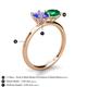 4 - Tanya Oval Shape Tanzanite & Cushion Shape Emerald 2 Stone Duo Ring 