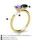 4 - Tanya Oval Shape Tanzanite & Cushion Shape Black Onyx 2 Stone Duo Ring 