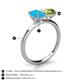 4 - Tanya Oval Shape Turquoise & Cushion Shape Peridot 2 Stone Duo Ring 