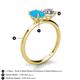 4 - Tanya Oval Shape Turquoise & Cushion Shape GIA Certified Diamond 2 Stone Duo Ring 