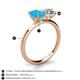 4 - Tanya Oval Shape Turquoise & Cushion Shape Forever One Moissanite 2 Stone Duo Ring 