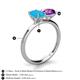 4 - Tanya Oval Shape Turquoise & Cushion Shape Amethyst 2 Stone Duo Ring 