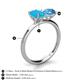 4 - Tanya Oval Shape Turquoise & Cushion Shape Blue Topaz 2 Stone Duo Ring 