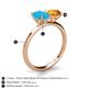 4 - Tanya Oval Shape Turquoise & Cushion Shape Citrine 2 Stone Duo Ring 