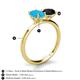 4 - Tanya Oval Shape Turquoise & Cushion Shape Black Onyx 2 Stone Duo Ring 