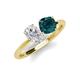 5 - Tanya Oval Shape White Sapphire & Cushion Shape London Blue Topaz 2 Stone Duo Ring 