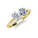 5 - Tanya Oval Shape White Sapphire & Cushion Shape Forever Brilliant Moissanite 2 Stone Duo Ring 