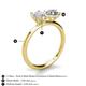 4 - Tanya Oval Shape White Sapphire & Cushion Shape GIA Certified Diamond 2 Stone Duo Ring 
