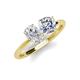 5 - Tanya Oval Shape White Sapphire & Cushion Shape GIA Certified Diamond 2 Stone Duo Ring 