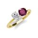 5 - Tanya Oval Shape White Sapphire & Cushion Shape Rhodolite Garnet 2 Stone Duo Ring 