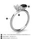 4 - Tanya Oval Shape White Sapphire & Cushion Shape Black Onyx 2 Stone Duo Ring 