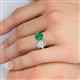 5 - Tanya Oval Shape White Sapphire & Cushion Shape Emerald 2 Stone Duo Ring 