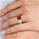5 - Tanya Oval Shape White Sapphire & Cushion Shape Ruby 2 Stone Duo Ring 