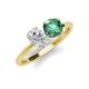 5 - Tanya Oval Shape White Sapphire & Cushion Shape Lab Created Alexandrite 2 Stone Duo Ring 