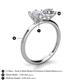 4 - Tanya Oval Shape White Sapphire & Cushion Shape Forever One Moissanite 2 Stone Duo Ring 