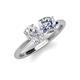 5 - Tanya Oval Shape White Sapphire & Cushion Shape Forever One Moissanite 2 Stone Duo Ring 