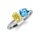 5 - Tanya Oval Shape Yellow Sapphire & Cushion Shape Blue Topaz 2 Stone Duo Ring 