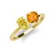 3 - Tanya Oval Shape Yellow Sapphire & Cushion Shape Citrine 2 Stone Duo Ring 