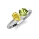 5 - Tanya Oval Shape Yellow Sapphire & Cushion Shape Peridot 2 Stone Duo Ring 