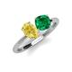 5 - Tanya Oval Shape Yellow Sapphire & Cushion Shape Emerald 2 Stone Duo Ring 