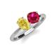 5 - Tanya Oval Shape Yellow Sapphire & Cushion Shape Ruby 2 Stone Duo Ring 