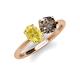 5 - Tanya Oval Shape Yellow Sapphire & Cushion Shape Smoky Quartz 2 Stone Duo Ring 