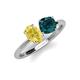 5 - Tanya Oval Shape Yellow Sapphire & Cushion Shape London Blue Topaz 2 Stone Duo Ring 