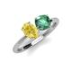 5 - Tanya Oval Shape Yellow Sapphire & Cushion Shape Lab Created Alexandrite 2 Stone Duo Ring 