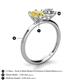 4 - Tanya Oval Shape Yellow Sapphire & Cushion Shape Forever Brilliant Moissanite 2 Stone Duo Ring 