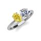 5 - Tanya Oval Shape Yellow Sapphire & Cushion Shape Forever Brilliant Moissanite 2 Stone Duo Ring 