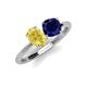 5 - Tanya Oval Shape Yellow Sapphire & Cushion Shape Blue Sapphire 2 Stone Duo Ring 