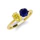 5 - Tanya Oval Shape Yellow Sapphire & Cushion Shape Blue Sapphire 2 Stone Duo Ring 