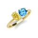 5 - Tanya Oval Shape Yellow Sapphire & Cushion Shape Blue Topaz 2 Stone Duo Ring 